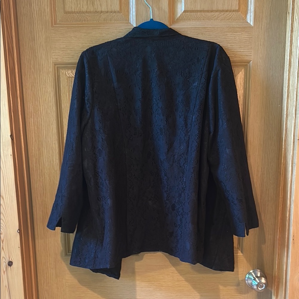 Talbots Black Lace Blazer Elegant Suit Jacket - Picture 3 of 3
